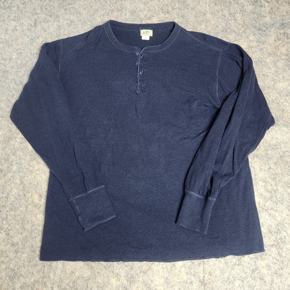 LL Bean River Driver Shirt VTG 90s Men L Blue Two Layer Wool Blend Made in USA